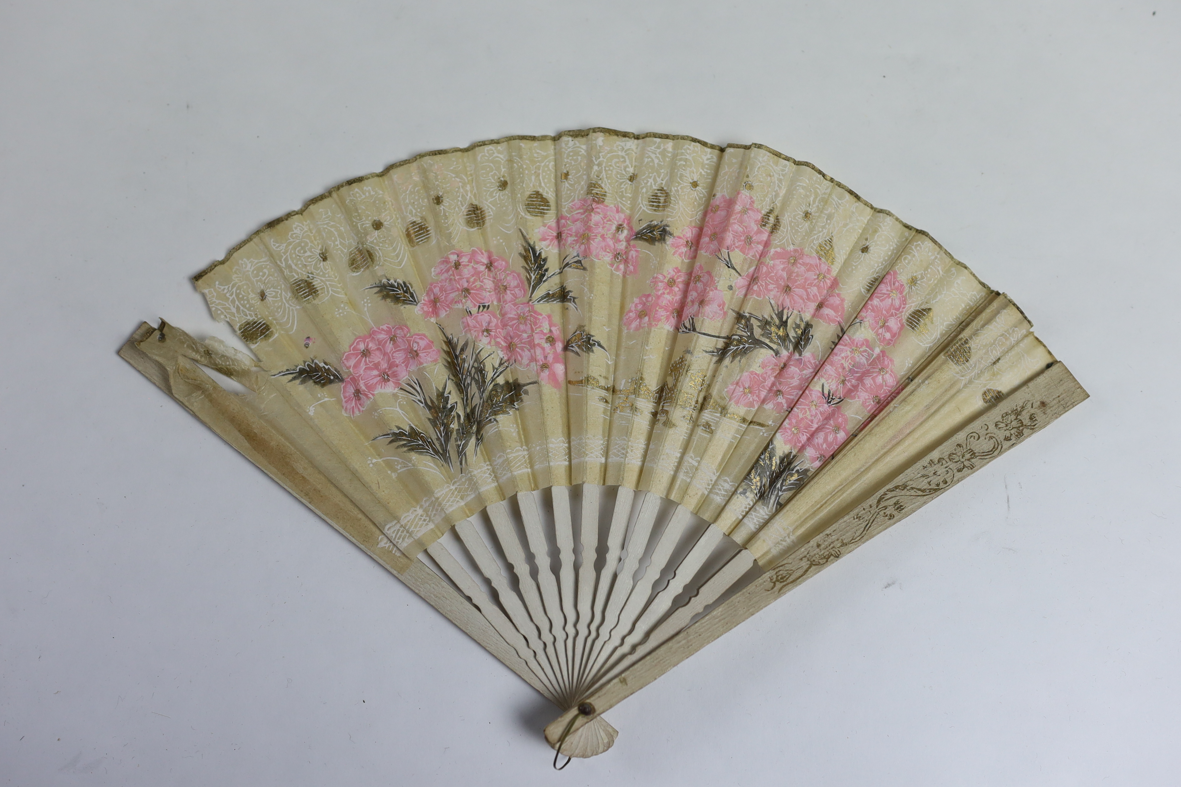 A collection of 19th and 20th century mostly paper fans, ten in reasonable condition useful for stage and film (16)